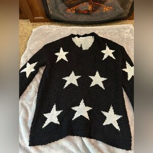 MACARON Black and White chunky Knit Sweater